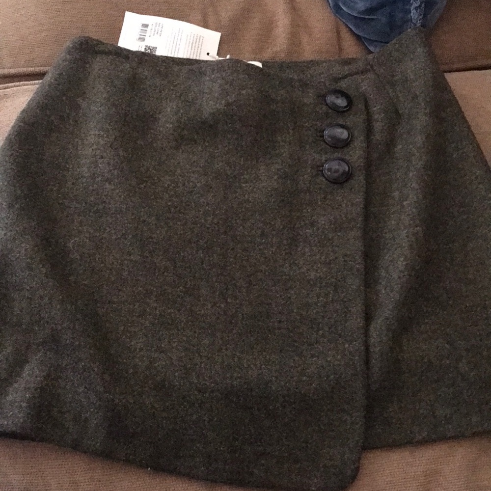 NWT Sézane green wool skirt